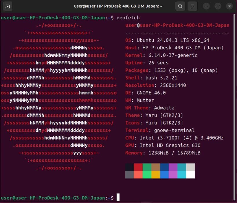 【Ubuntu 導入済み メモリ 16GB】HP PRODESK 400 G3