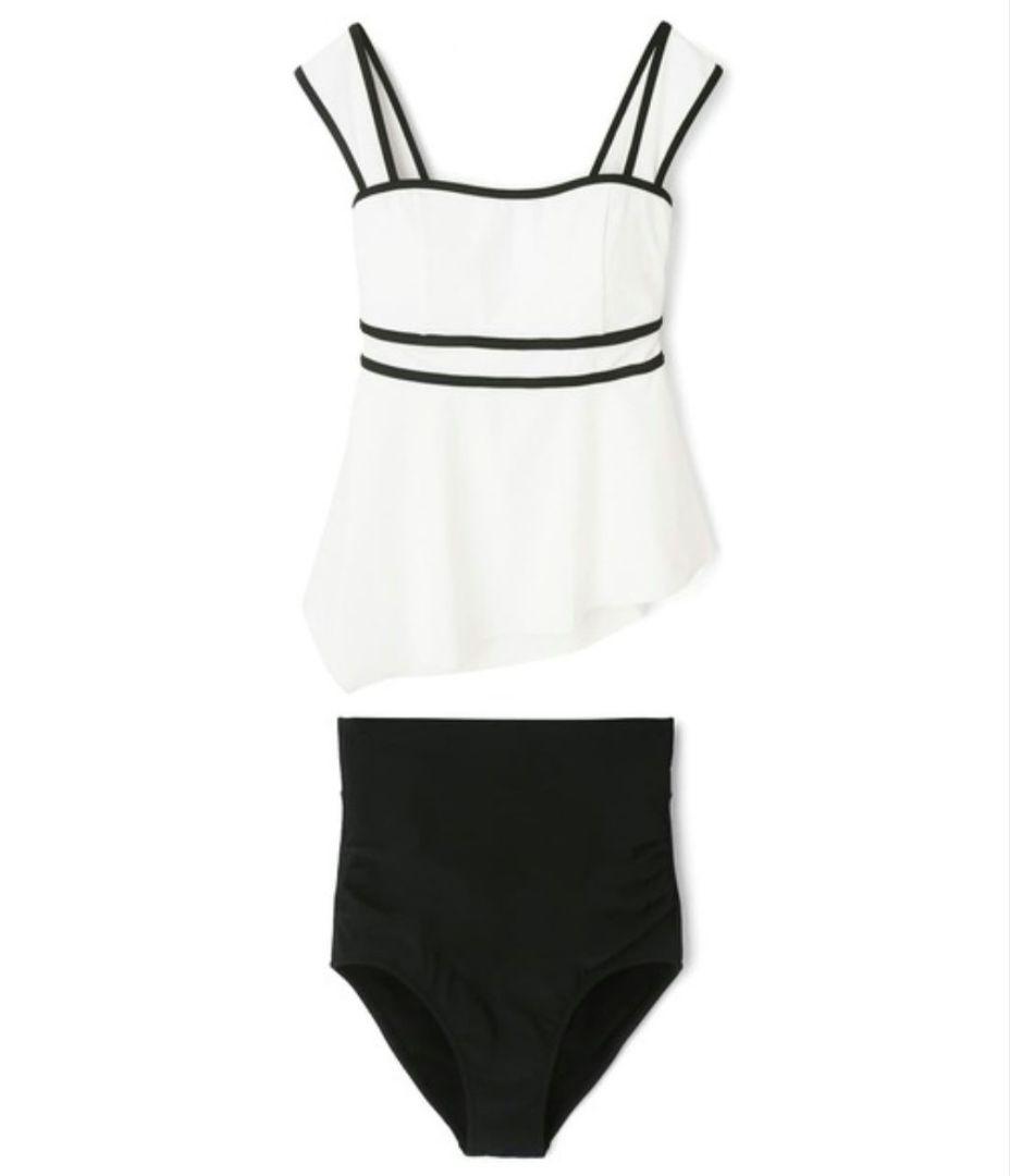 バイカラー　白黒ノンワイヤー　ビキニ　新品未使用タグ付き 11Lサイズ