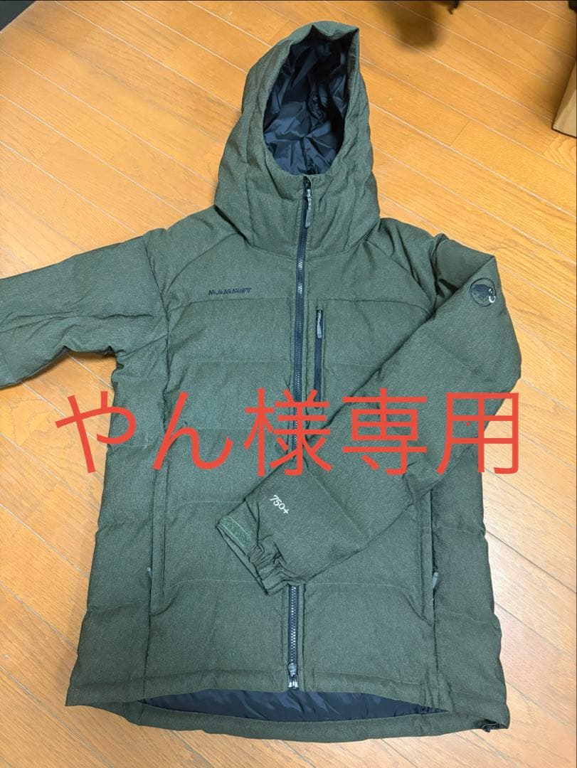 MAMMUT マムートダウンジャケット 750+ フード付き オリーブL 美品