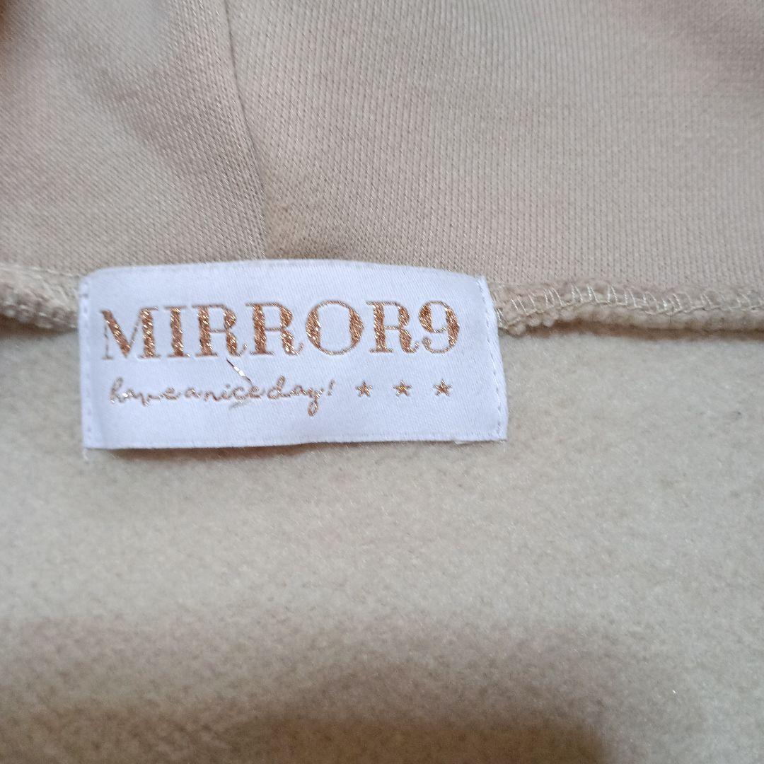 美品☆MIRROR9 ICONパーカー ベージュ アイコン裏起毛Mサイズ男女兼用