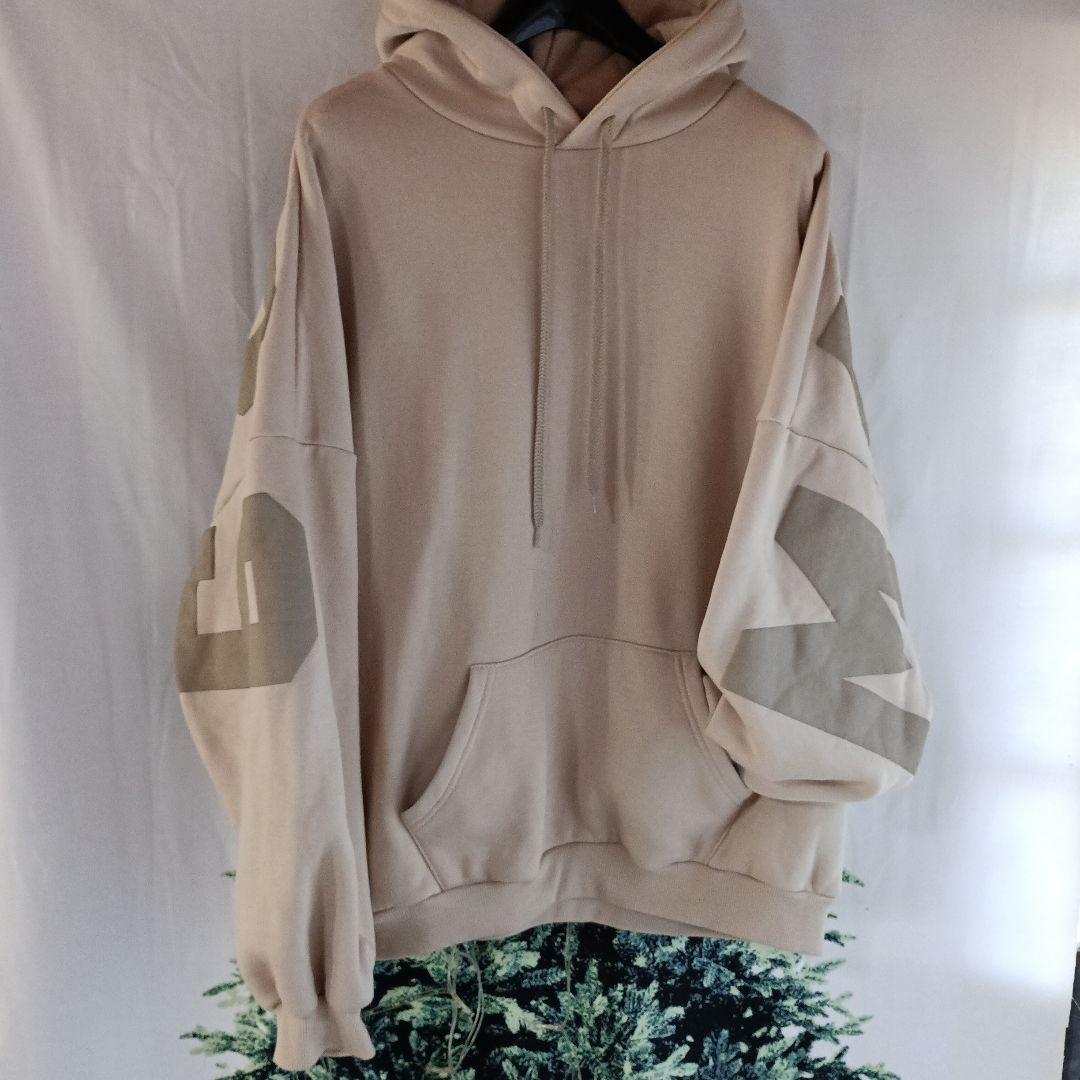 美品☆MIRROR9 ICONパーカー ベージュ アイコン裏起毛Mサイズ男女兼用