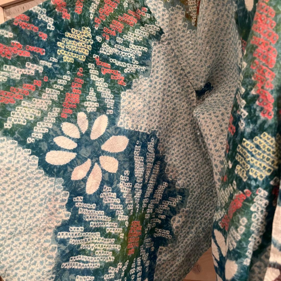 美品　有松絞り　総絞り　浴衣 夏物　パステル