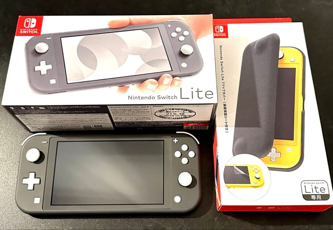 Nintendo Switch Lite グレー 本体 ＆ カバー セット