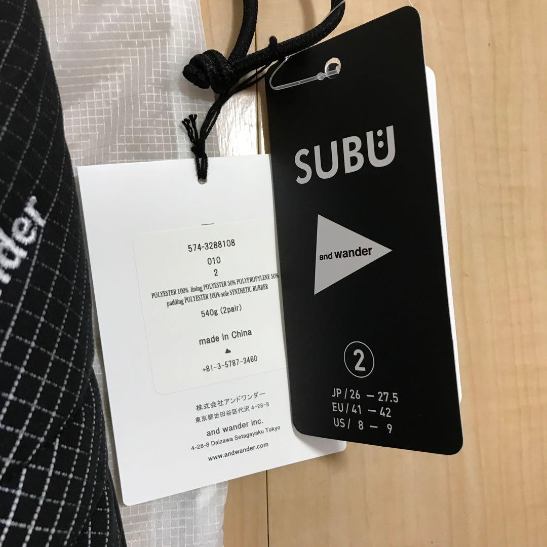 サイズ2 SUBU × AND WANDER REFLECTIVE RIP 黒