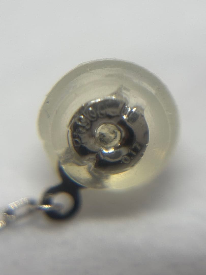 PT900 ダイヤモンド ピアス キャッチ ダイヤ付き 0.07/0.17ct