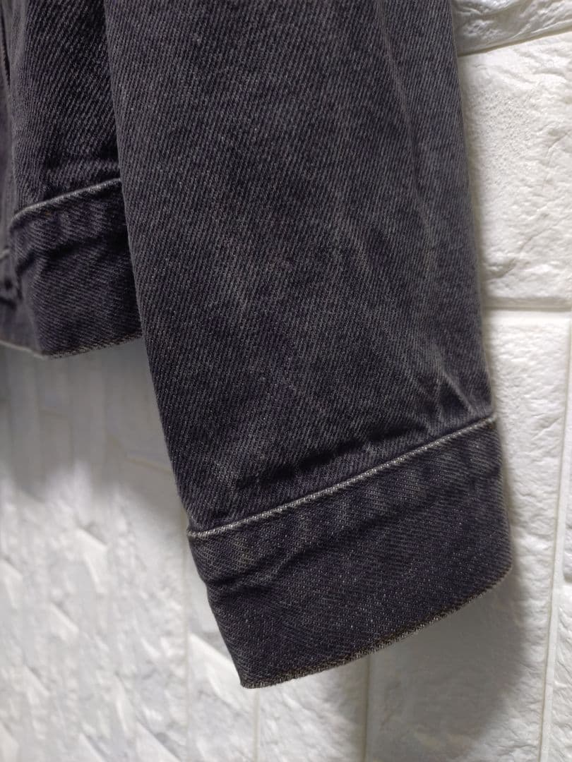 80s★USA製リーバイス★70506先染めブラックデニムジャケット黒42R極上