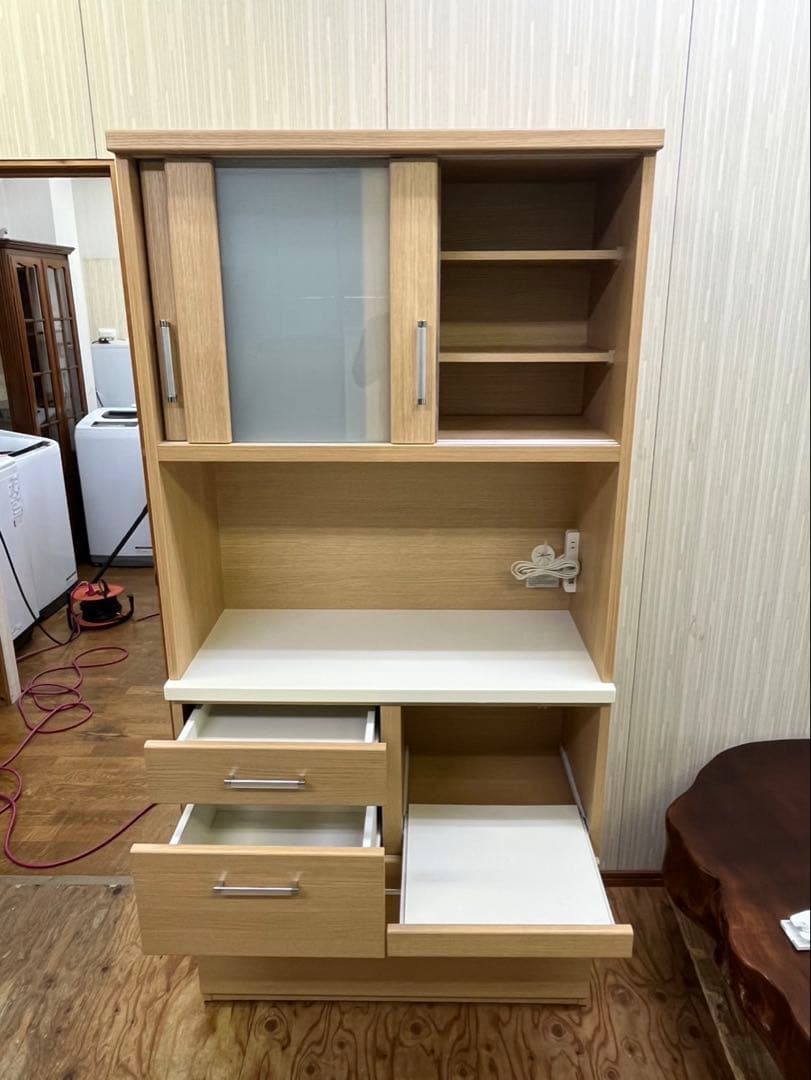 ニトリ キッチンボード RIPE-90KBS-NA 食器棚 キッチン収納