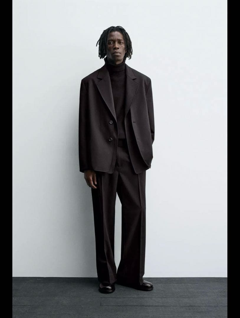 取り外し可能なラペル付きスーツブレザー 46 /ブラック