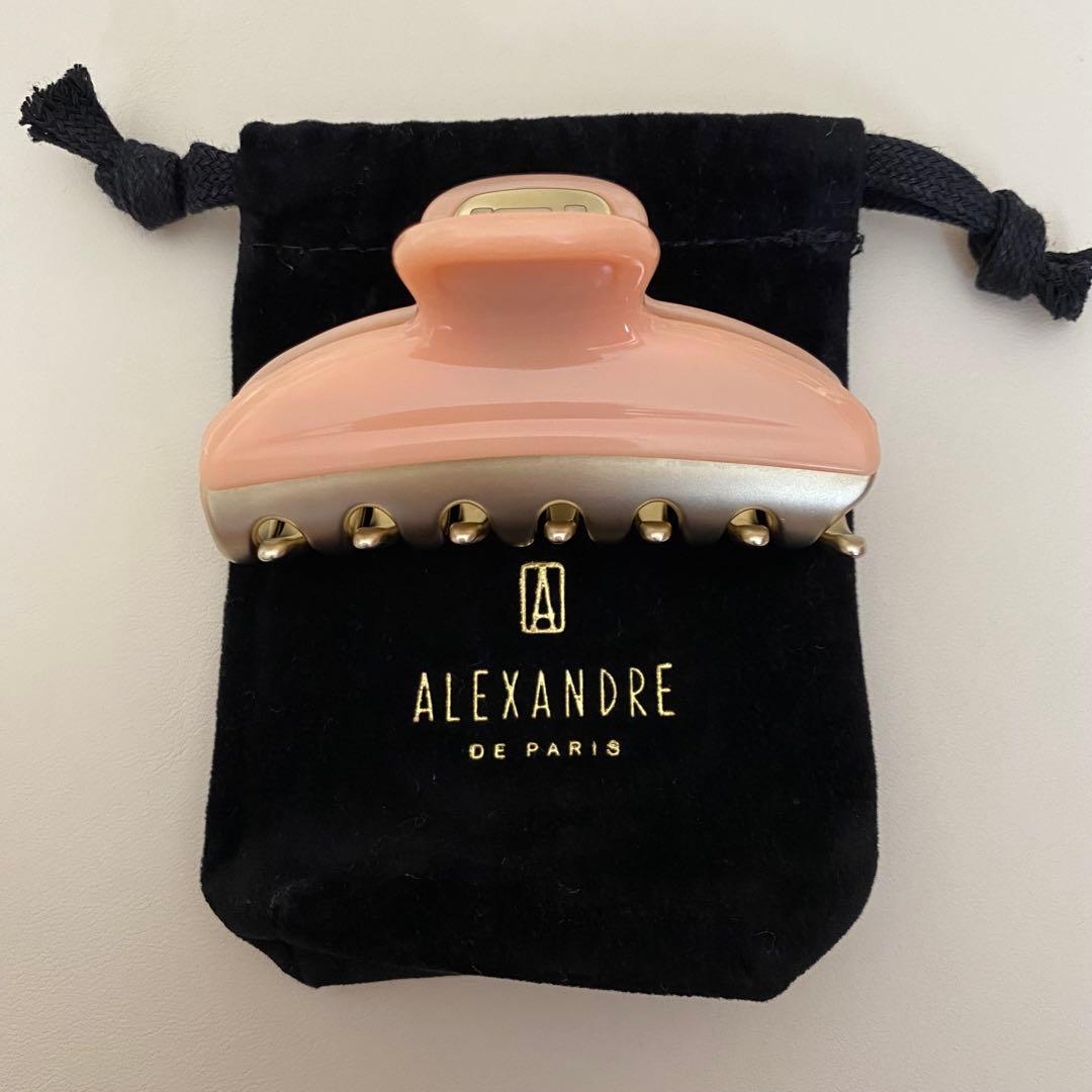 ALEXANDRE DE PARIS ヘアクリップ Mサイズ　コーラルピンク