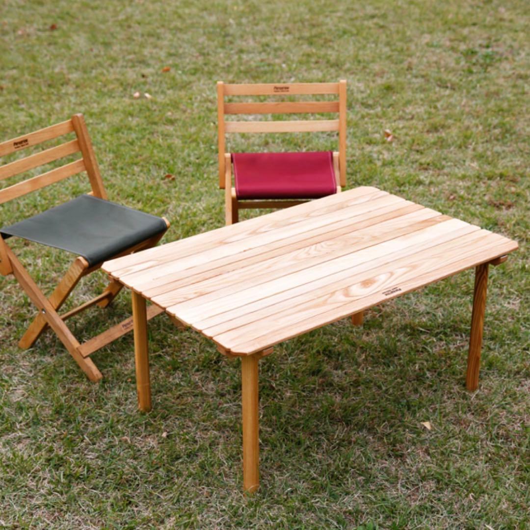 Peregrine ペレグリン◾️胡桃材 木製ロールトップテーブル アウトドア B