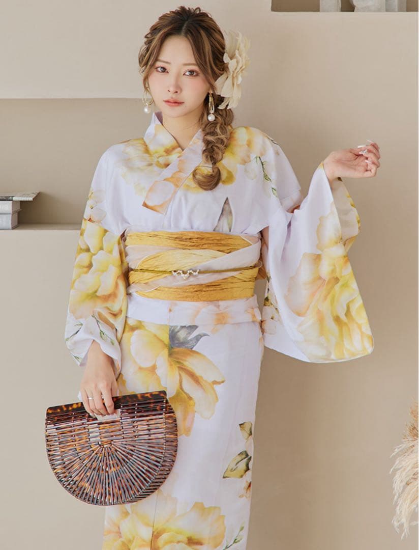Sugar アンニュイイエローフラワー浴衣 セット