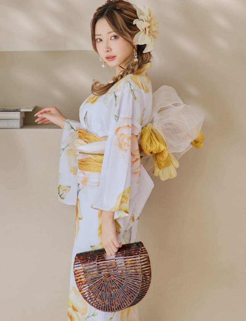 Sugar アンニュイイエローフラワー浴衣 セット