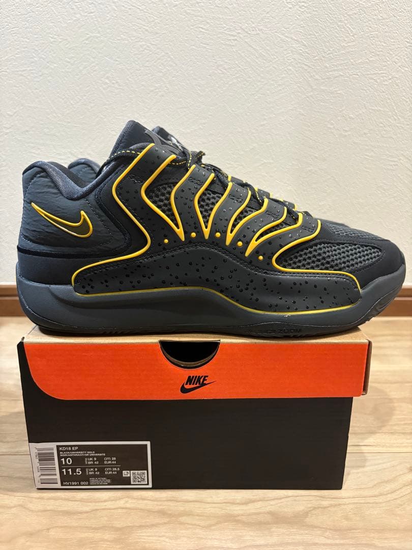 55　 NIKE KD 18 EP グレー/イエロー 28センチ