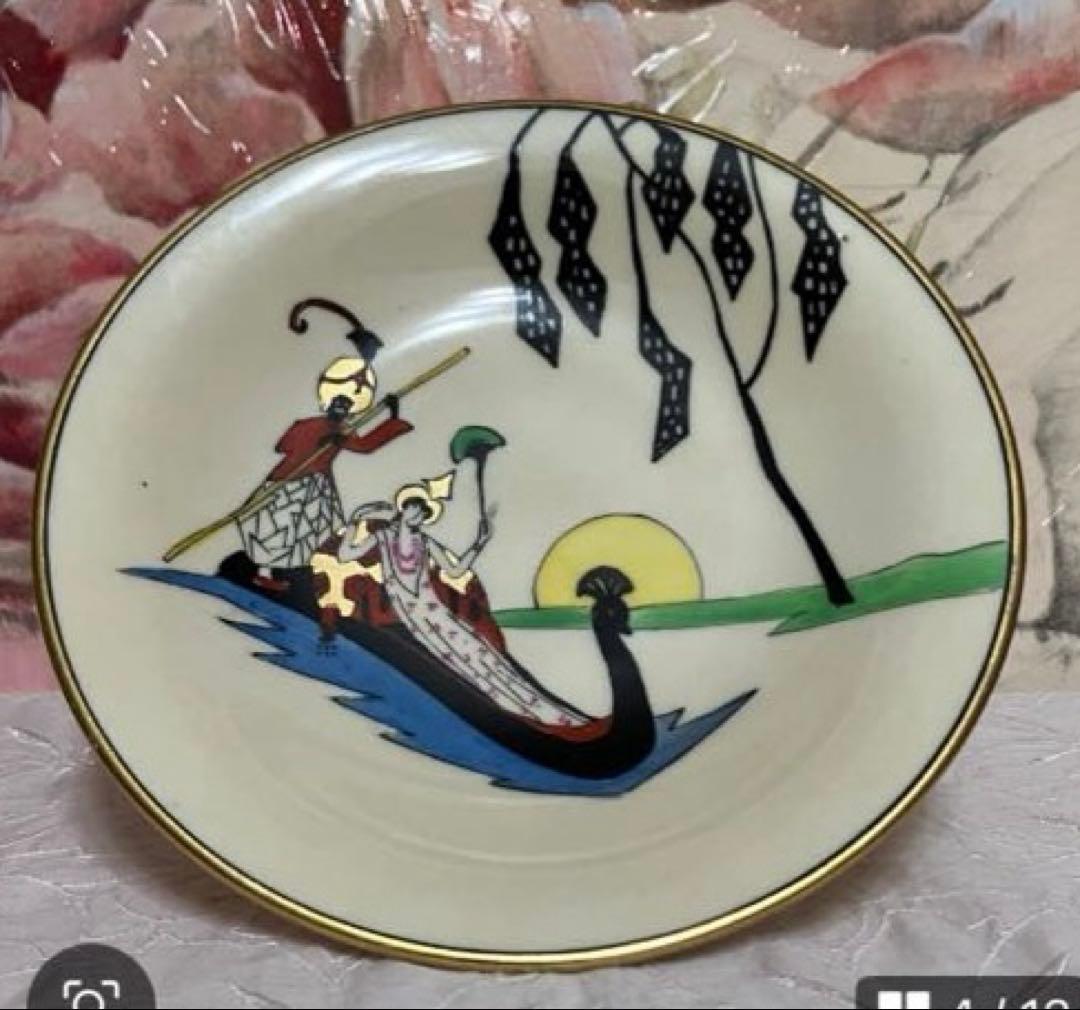 【希少】オールドノリタケ　ハンドペイント　シルエットレディコンポート