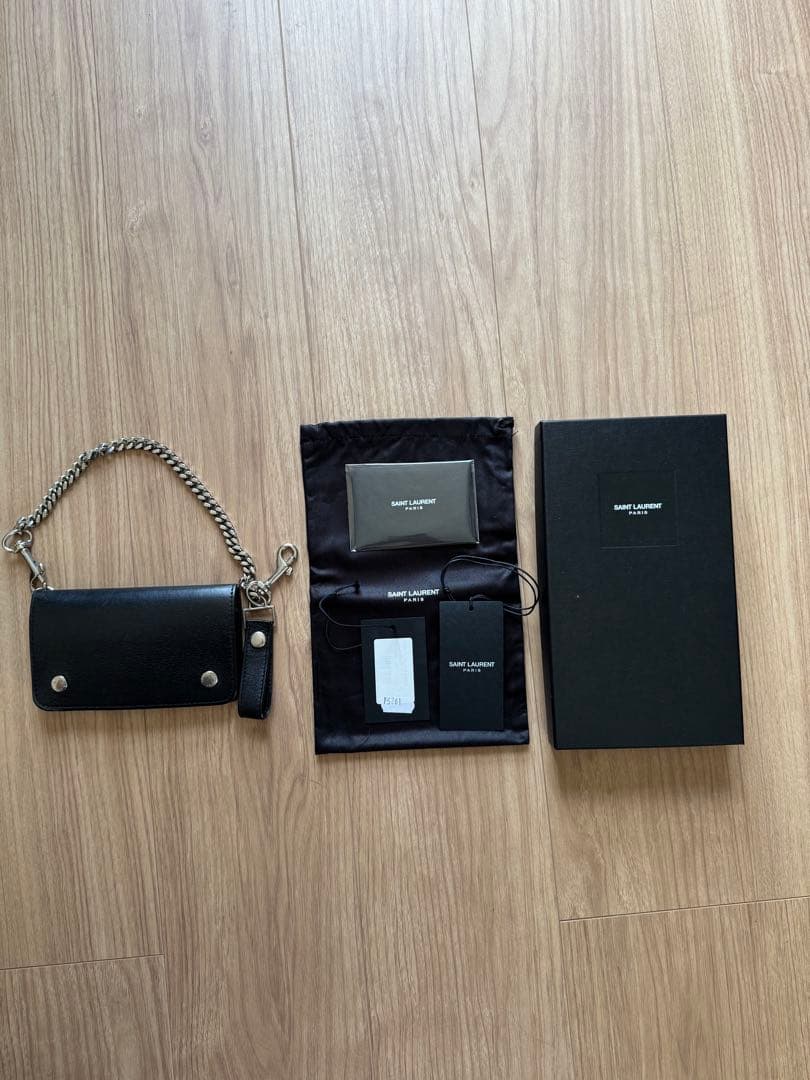 ぴ*ぴ様 希少美品!! サンローラン パリ / ライダース レザー＆チェーン　ウ