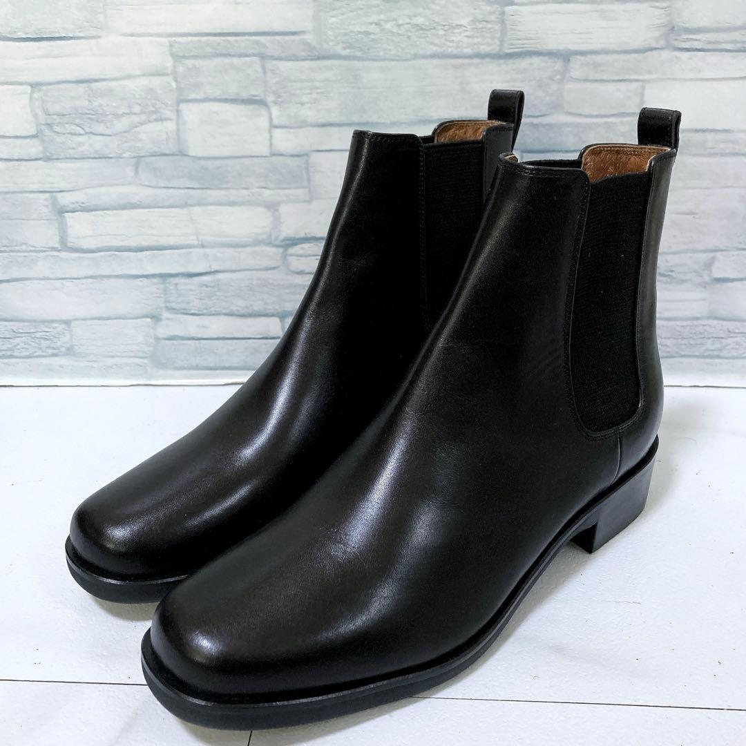 新品 マーガレットハウエル サイドゴアブーツ 本革 ブラック 黒 24.5