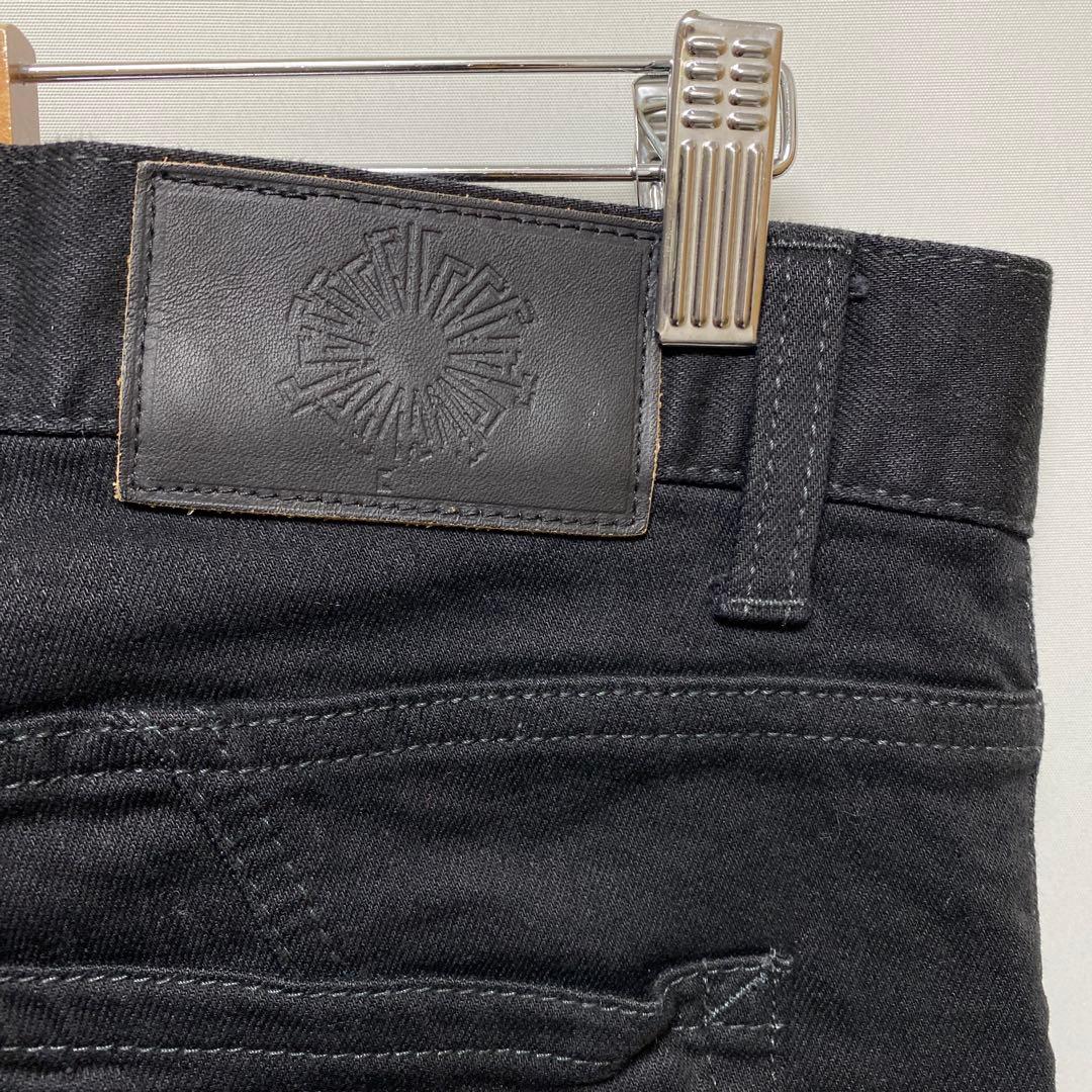 フレア　631-8217003 ストレッチ　ブラック　デニム　パッチワークy2k