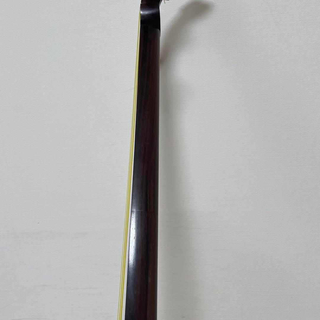 ★良品★ 三味線 細棹 紫檀 丸打胴 和楽器　長唄　人工皮　新品弦交換済み♪