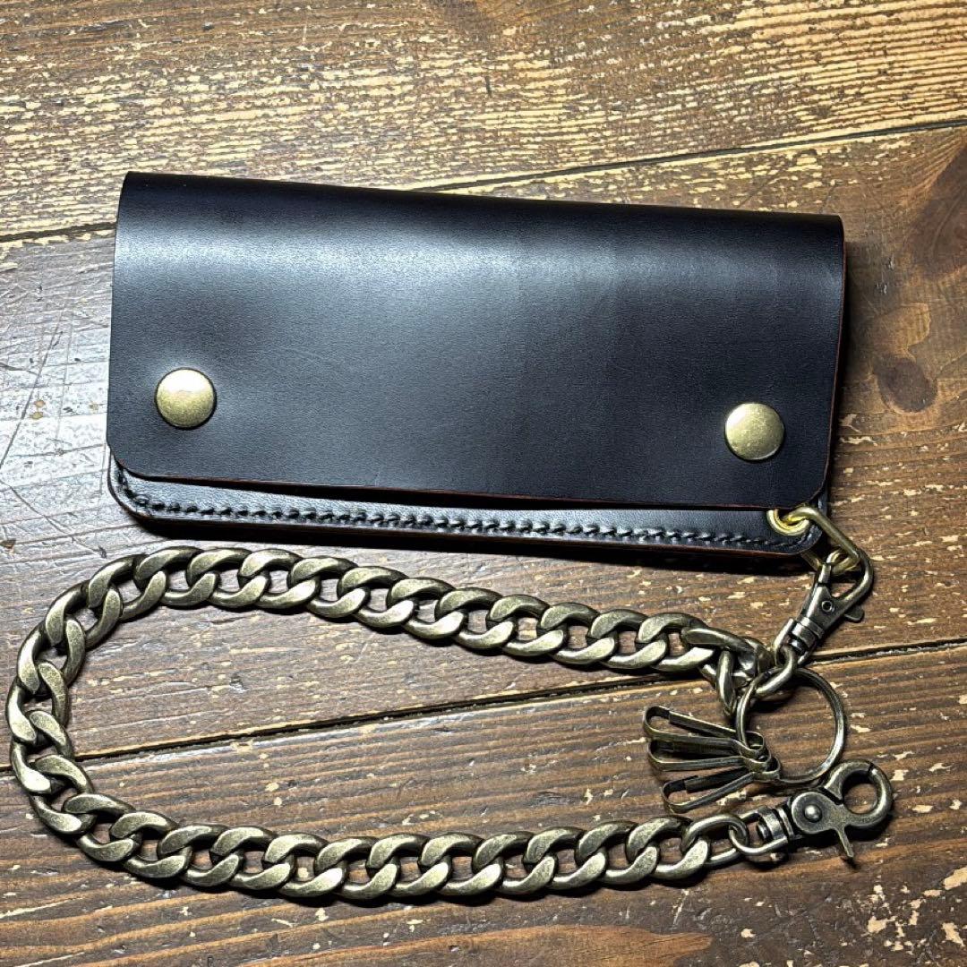 一点物 茶芯レザー トラッカーウォレット＆チェーン