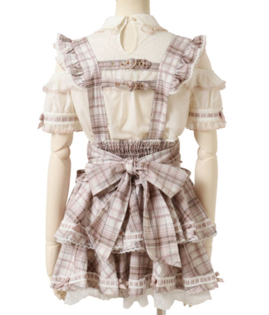 LIZLISA☆ハシゴリボンチェックティアードスカパン