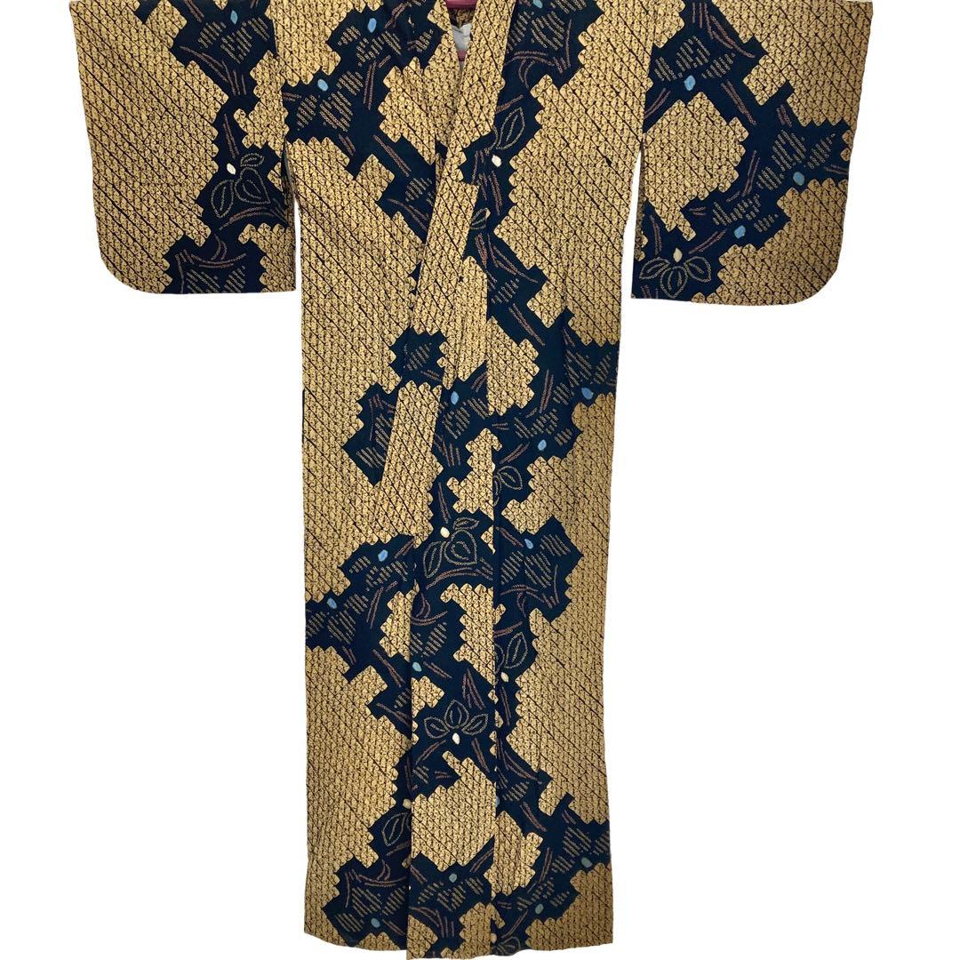 ™️87/44 身丈160 有松絞り　絞り染め　絞り浴衣　総絞り　浴衣