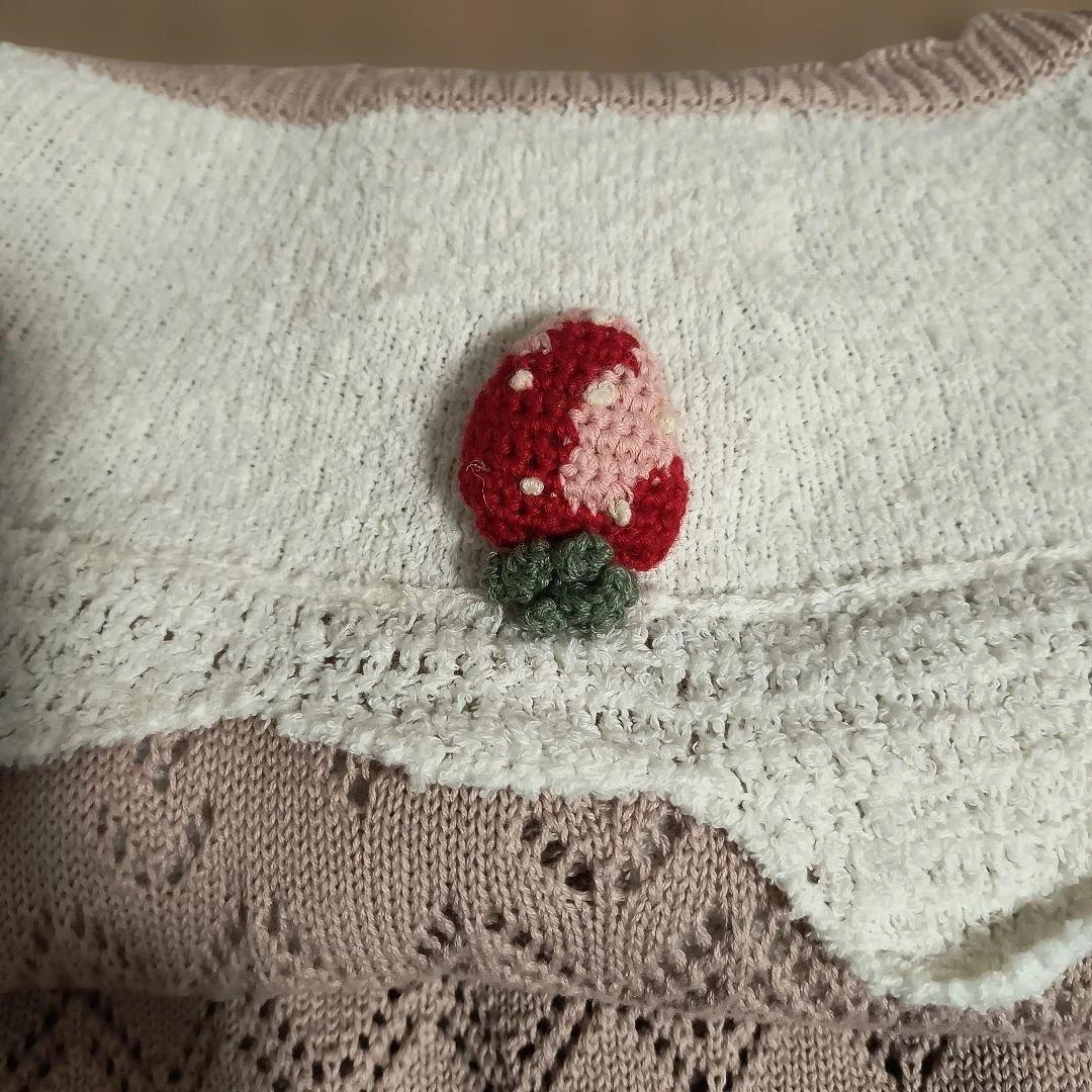 PINK HOUSE いちごモチーフ綿素材 春用カーディガン（新品、保管品）