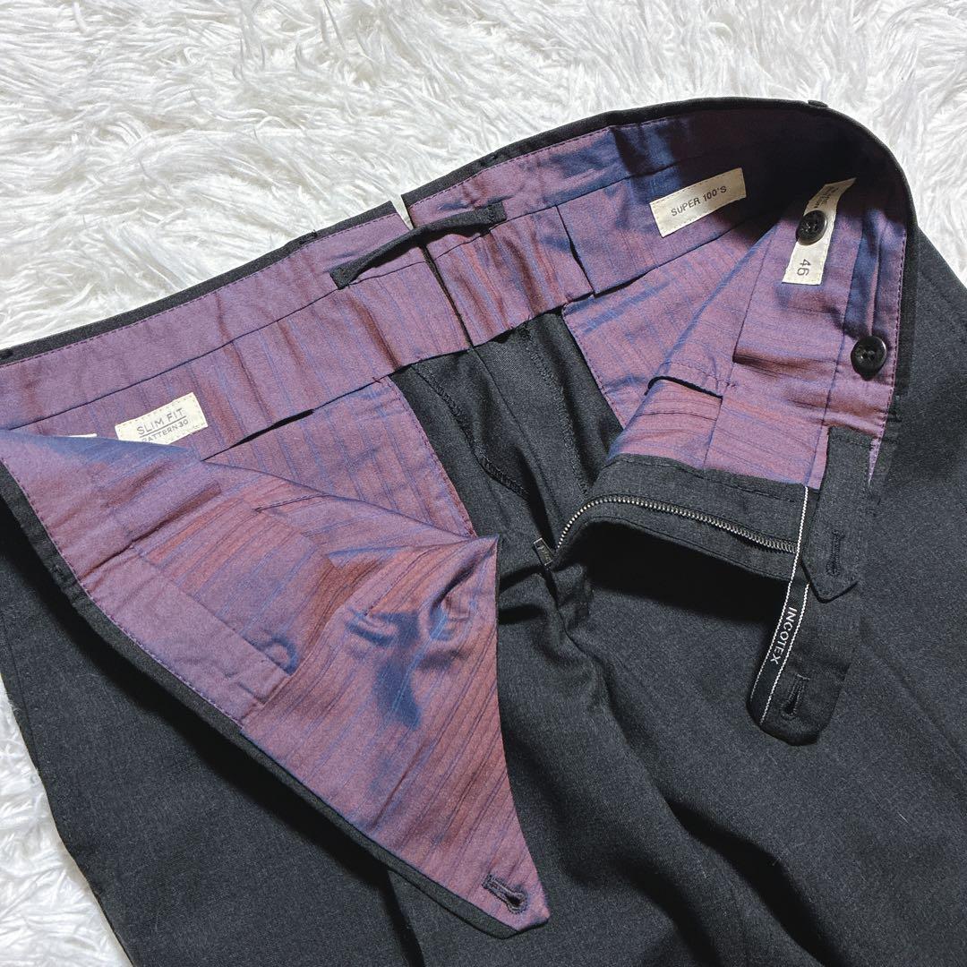 美品⭐️インコテックス　スリムフィット　SUPER 100'S センタープレス