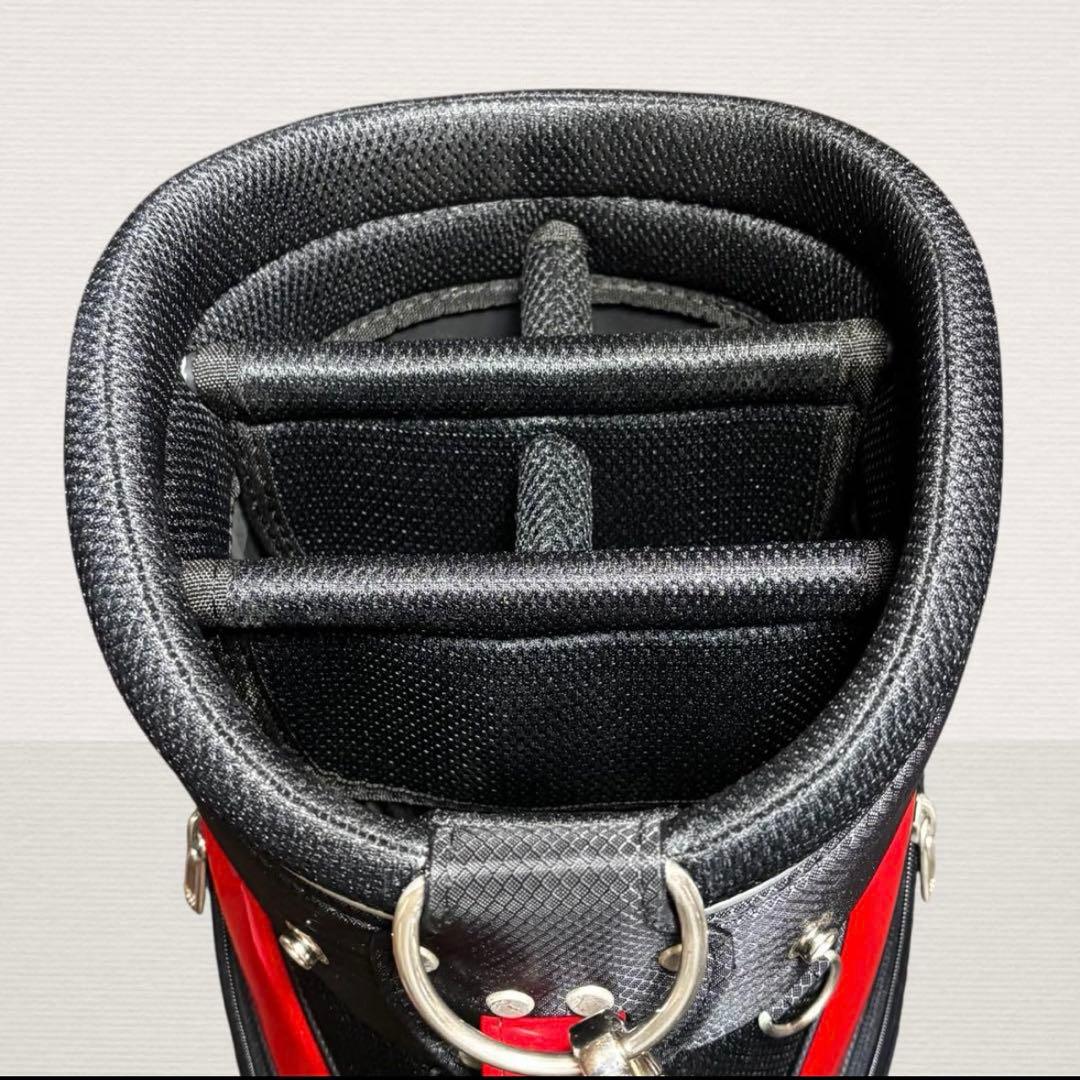 極美品✨ adidas ゴルフキャディバッグ 9型 B/R 新品ボール3個付き