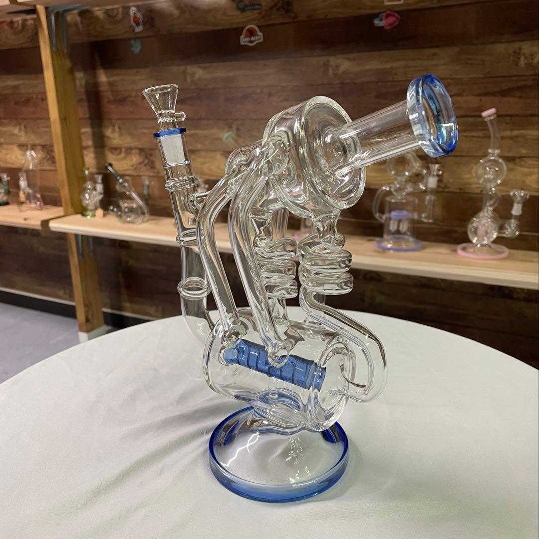 ☆送料無料☆中大型 リサイクラー ガラスボング 高さ約27cm 水パイプ