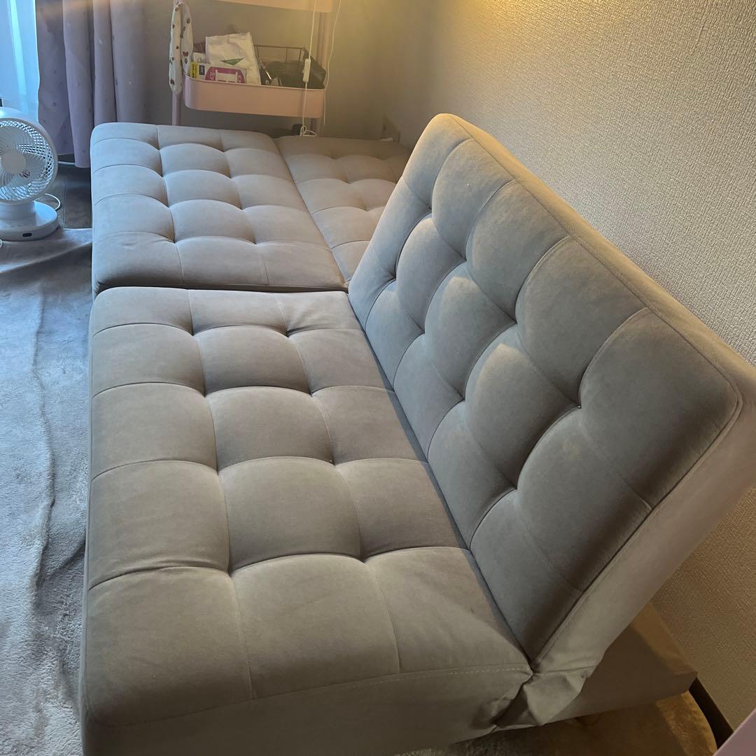 FINEKAGUグレー ソファベッド