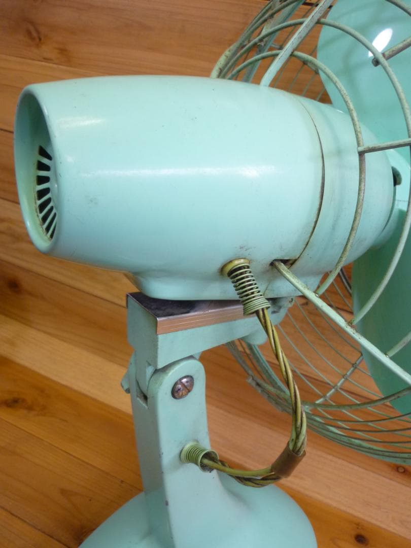 1960年代 ミツビシ 三菱 扇風機 稼働品 卓上壁掛両用 ミントグリーン