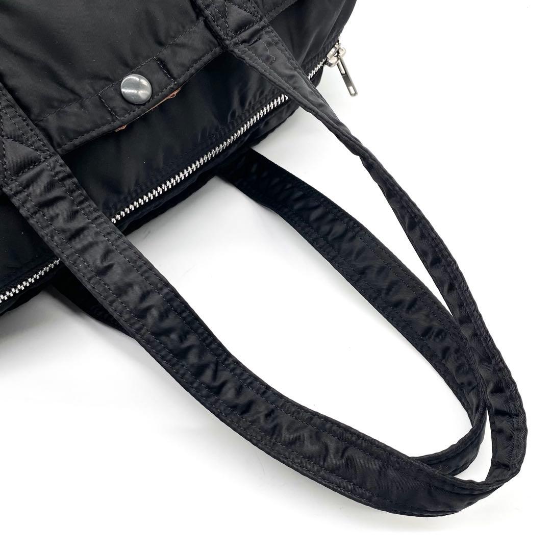 【美品】ポーター タンカー ドラムバッグ ミニボストン ナイロン ブラック