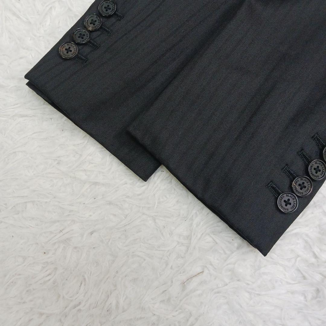 ✨極美品✨ブラックレーベル　３ピースシャドーストライプスーツ　ブラック　36R