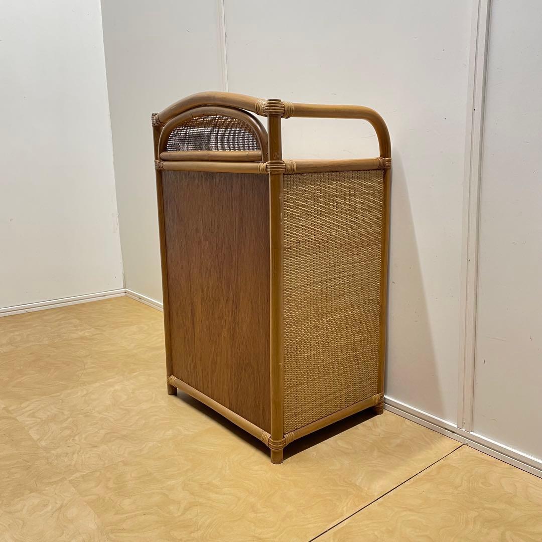 籐 ラタン 4段チェスト 引き出し 収納 タンス 箪笥 電話台 ビンテージ