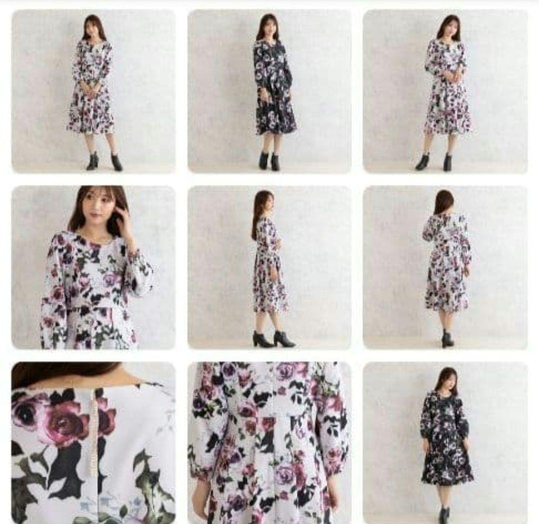 新品 ローズプリントワンピース ローズティアラ 大きいサイズ 46