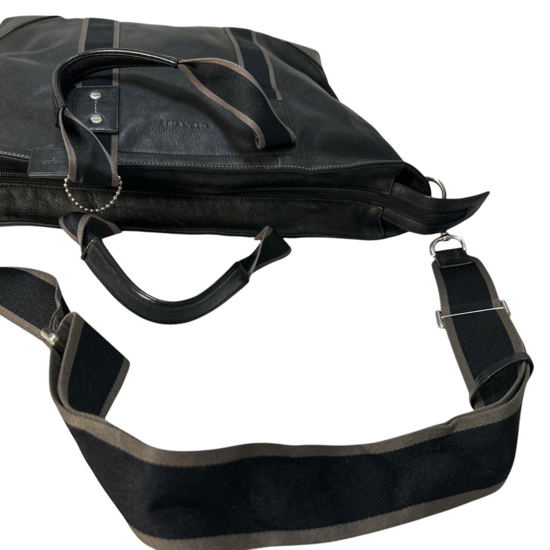 美品 COACH 2way ヘリテージ トートバッグ ショルダーバッグ ブラック