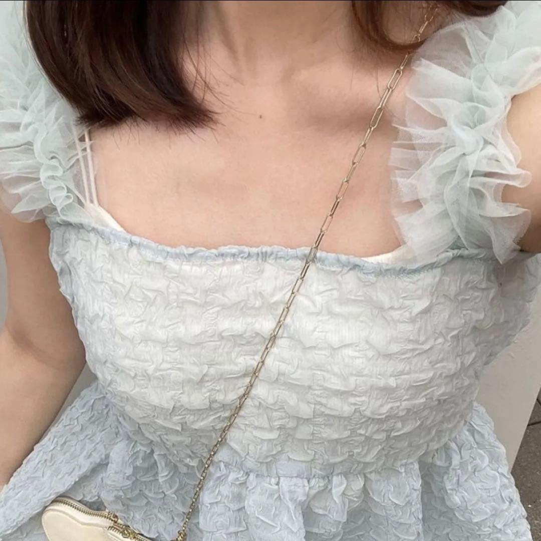 新品muguet fairly tulle pepulum blouseぺプラム