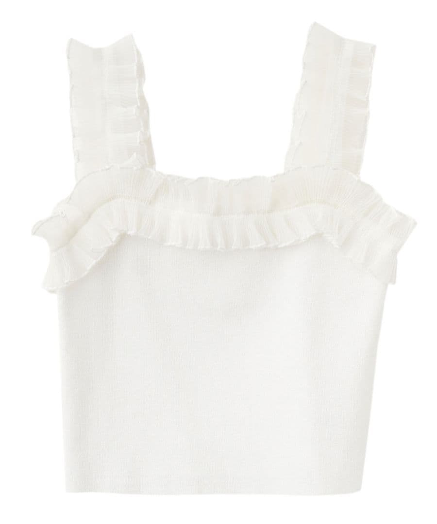 完売色　ココディール　新品タグ付　フリルデザインニットタンクトップ　25ss