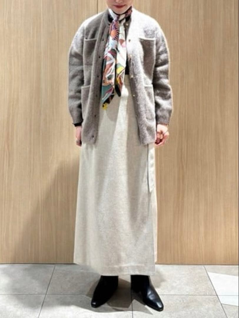 Ballsey フォックスヤク クルーネックカーディガンベージュ