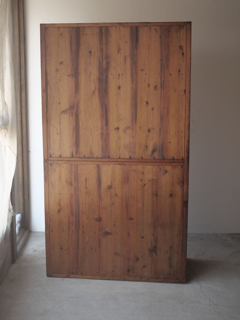 茶箪笥　箪笥　食器棚　ケヤキ　玉杢　古家具　古道具　アンティーク　昭和レトロ