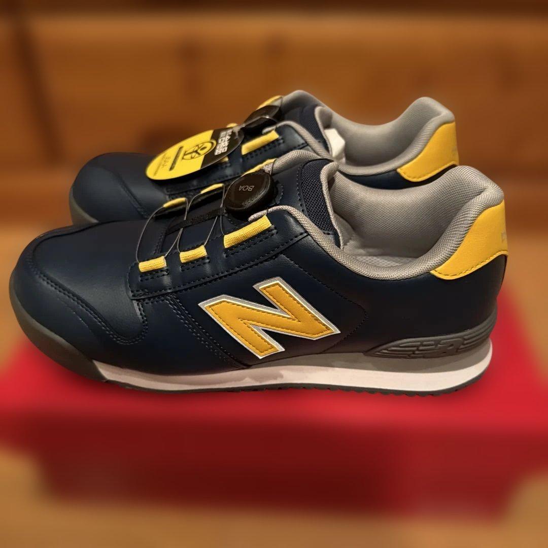 New Balance BS-445 安全靴 26.0 ネイビー/イエロー新品