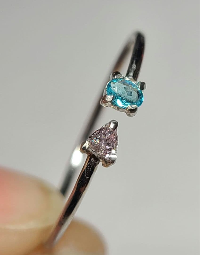 年内最後のお仕立て品の出品★バターリャパライバトルマリン&ピンクダイヤモンド★