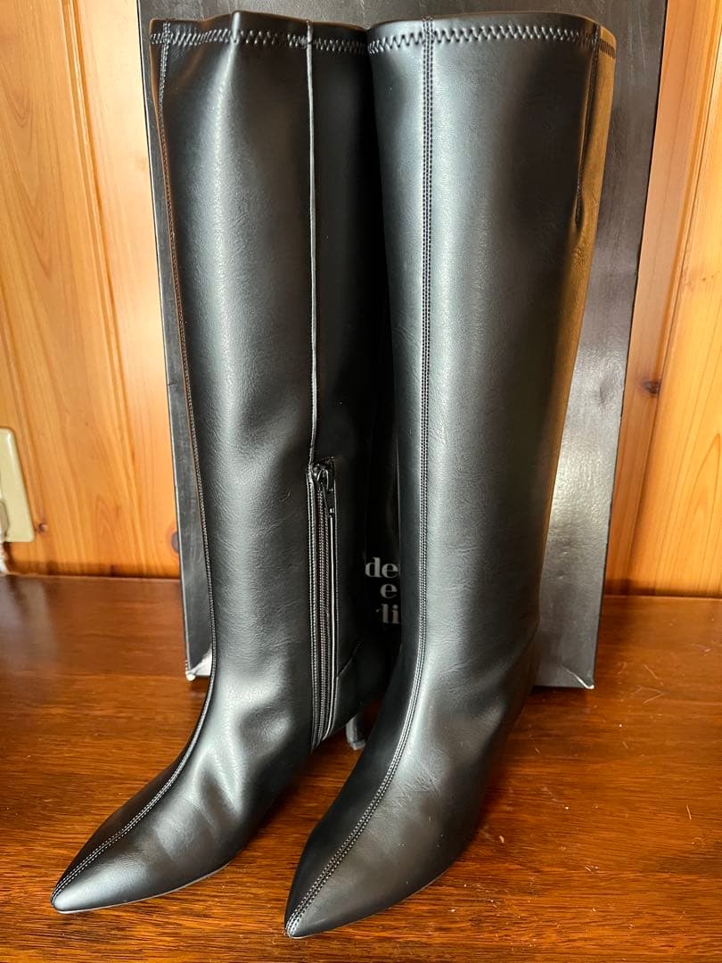 美品［Odette e Odile］ポインテッドストレッチロングブーツ/22.5