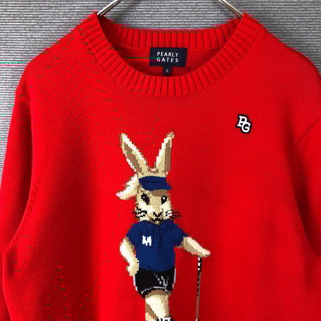 パーリーゲイツ 上田桃子さんコラボ トラッドラビット ニット 4 レッド