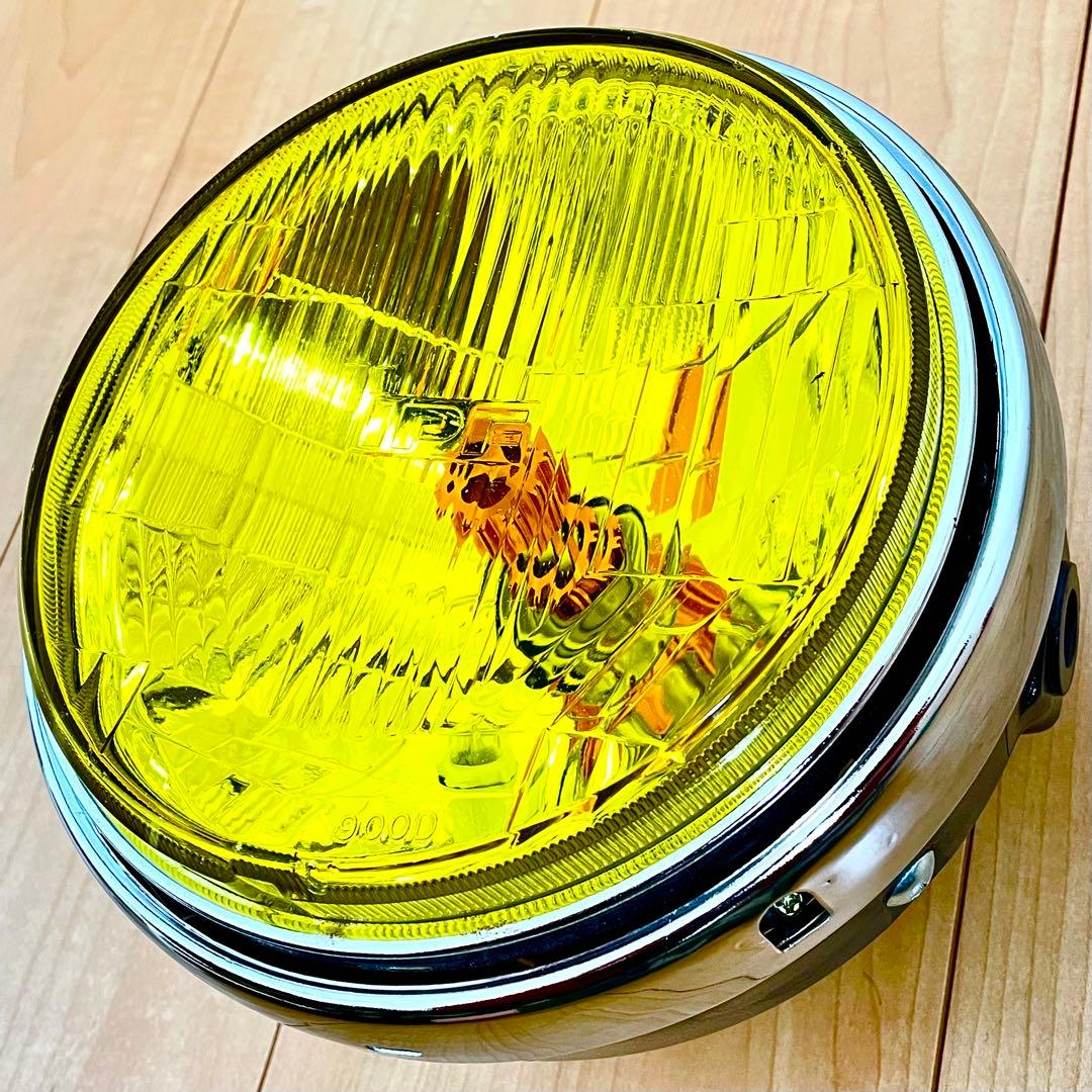 当時物 IPF 凹み デメキン ヘッドライト イエロー
