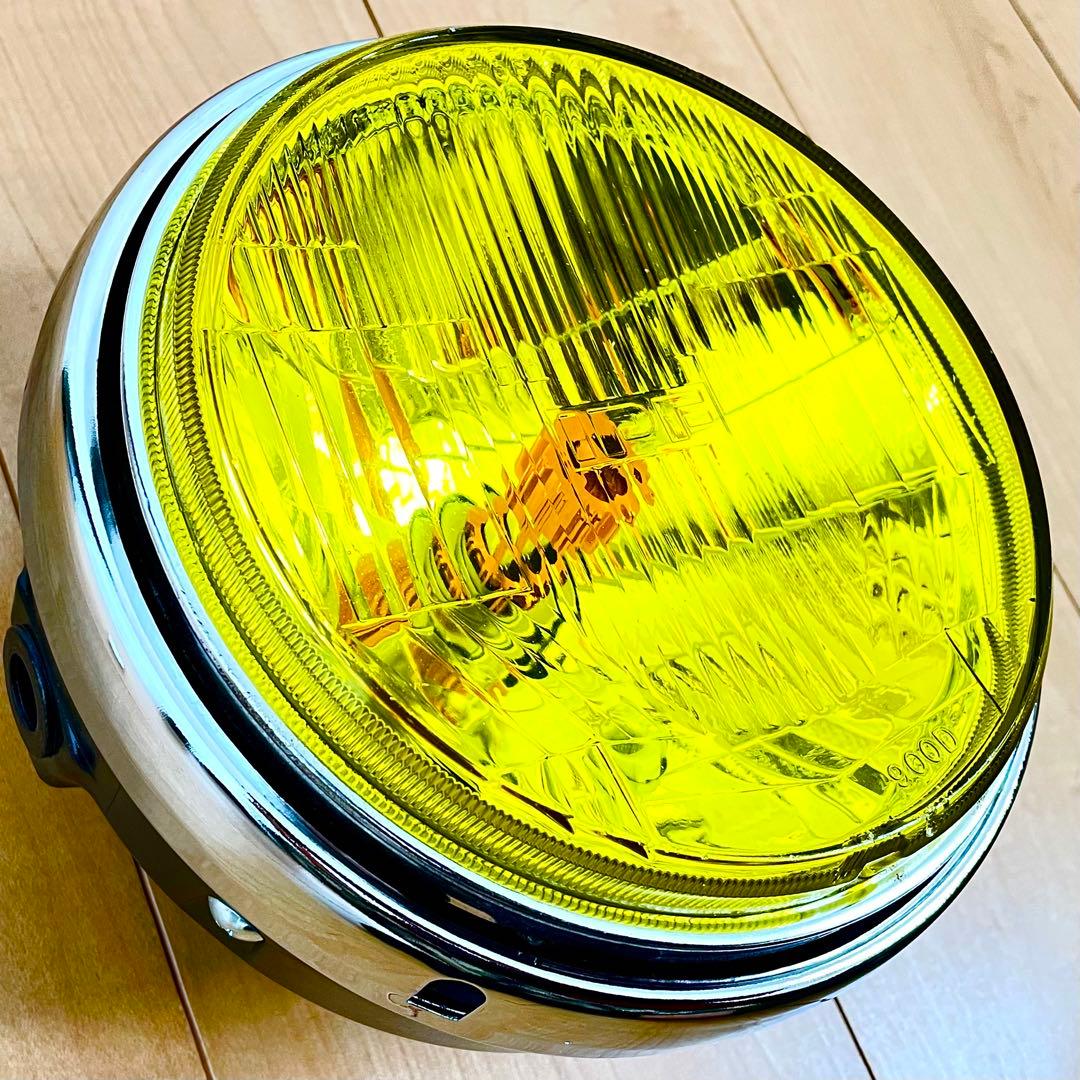 当時物 IPF 凹み デメキン ヘッドライト イエロー