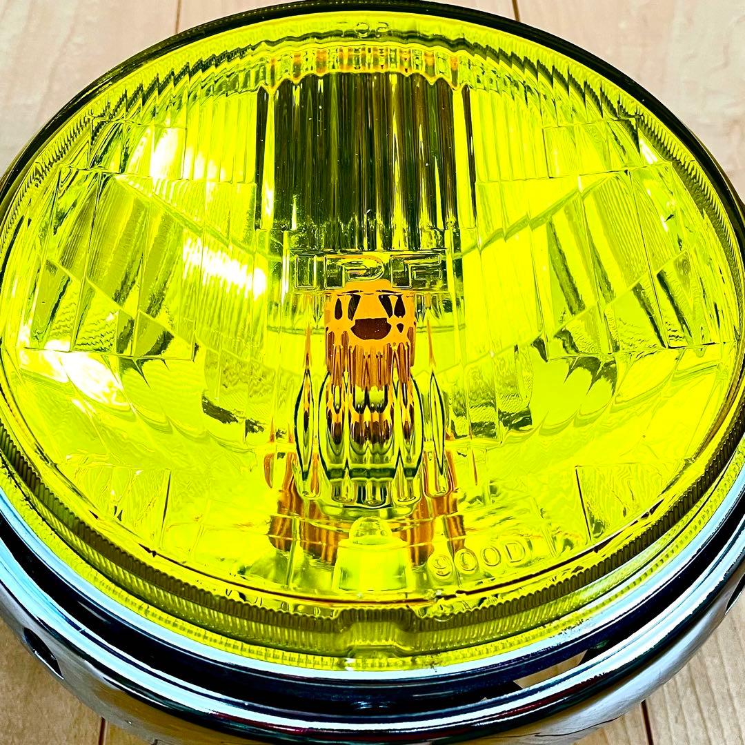 当時物 IPF 凹み デメキン ヘッドライト イエロー