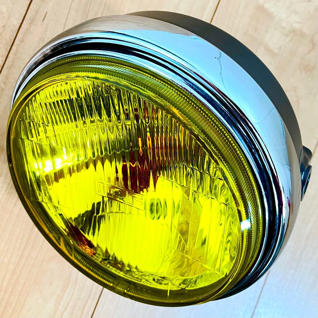 当時物 IPF 凹み デメキン ヘッドライト イエロー