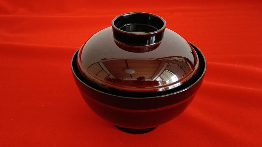 【天然木・本漆・新】越前溜塗 葉模様金蒔絵　吸物椀五客 大丸高級品