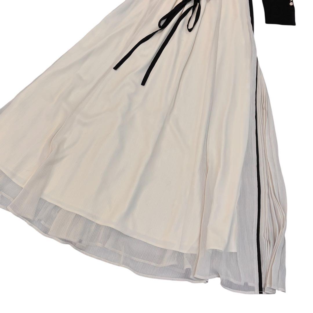 マイストラーダ ドッキングワンピース 36 リブニット プリーツ 金ボタン